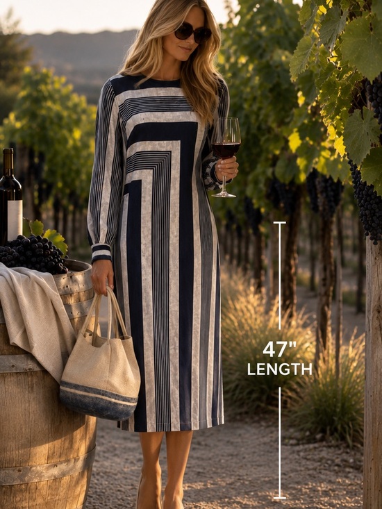 puccini Dresses & Skirts - Paccini, YachtWear Conservative Blue Striped Dress,Excellent Condition,Size 14